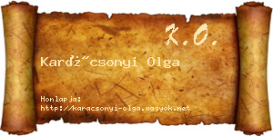 Karácsonyi Olga névjegykártya