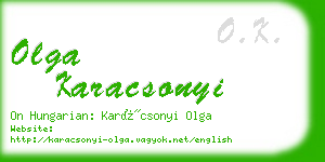 olga karacsonyi business card